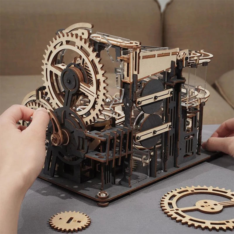 r Marble Run Set 5 Kinds 3D Wooden Puzzle DIY